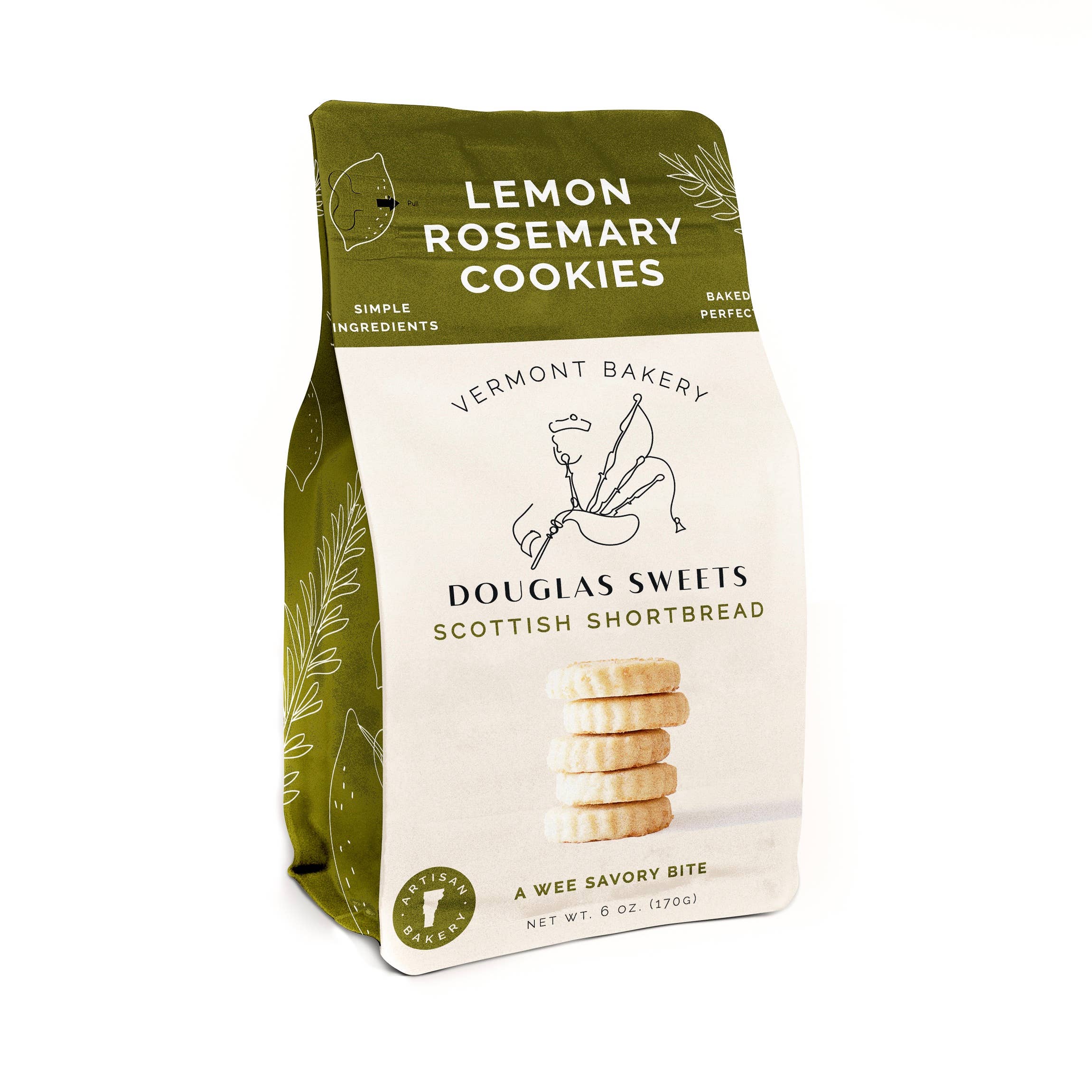 Lemon Rosemary Scottish Shortbread