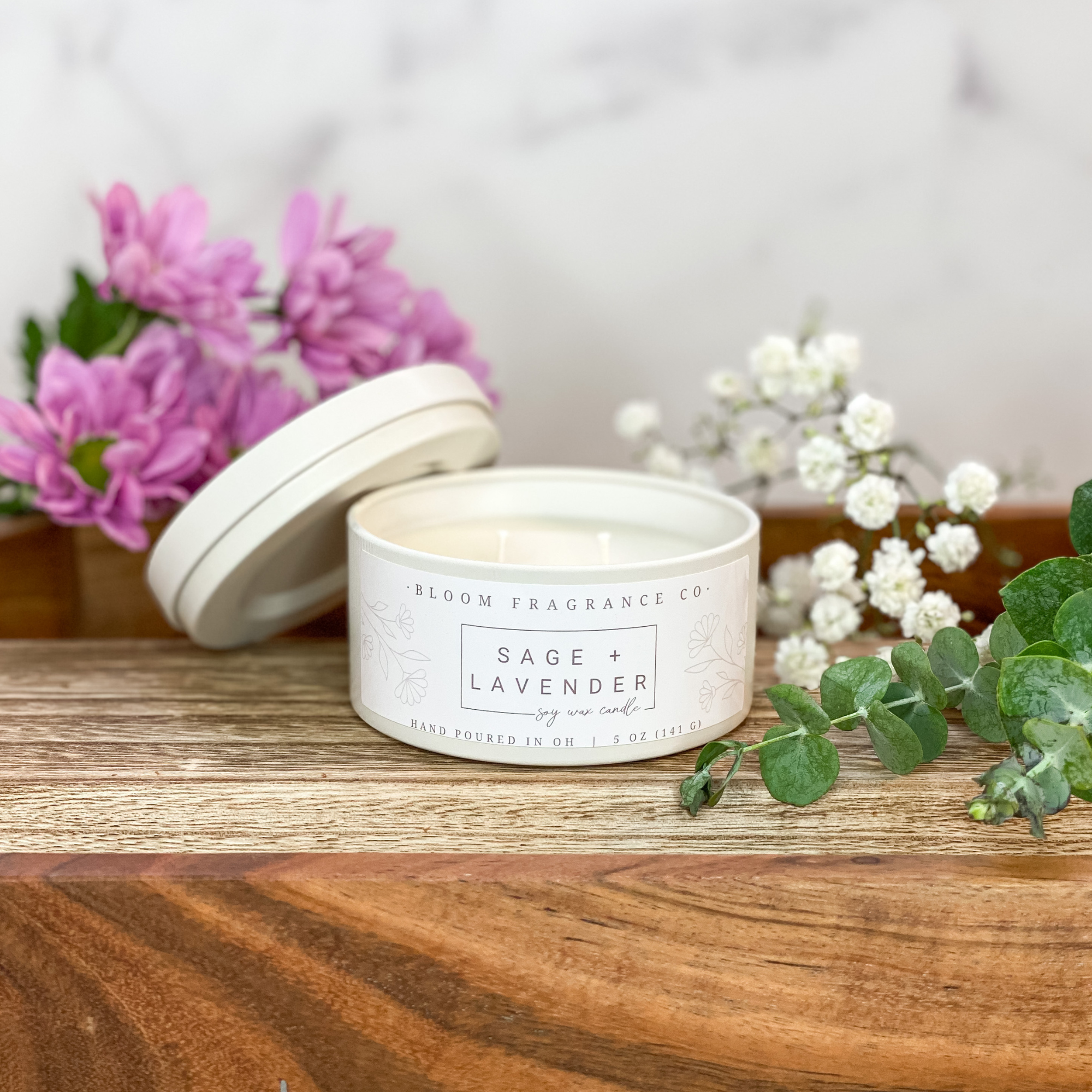 Sage + Lavender soy wax Candle