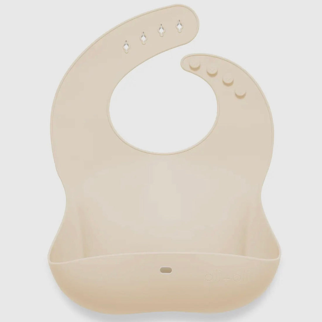 Ali + Oli, Silicone Baby Bib Roll Up & Stay Closed- Sand
