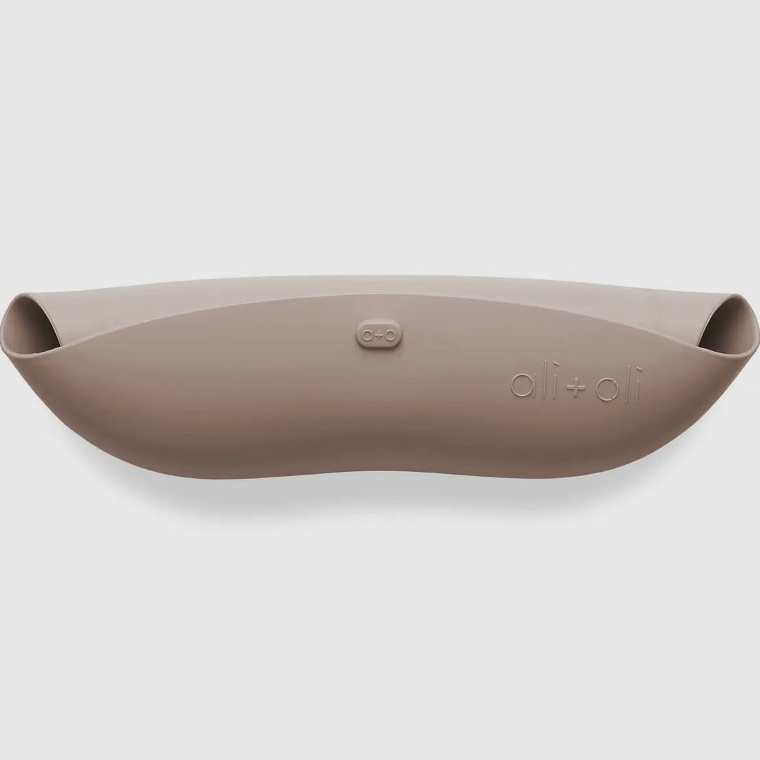 Ali + Oli, Silicone Baby Bib Roll Up & Stay Closed- Taupe