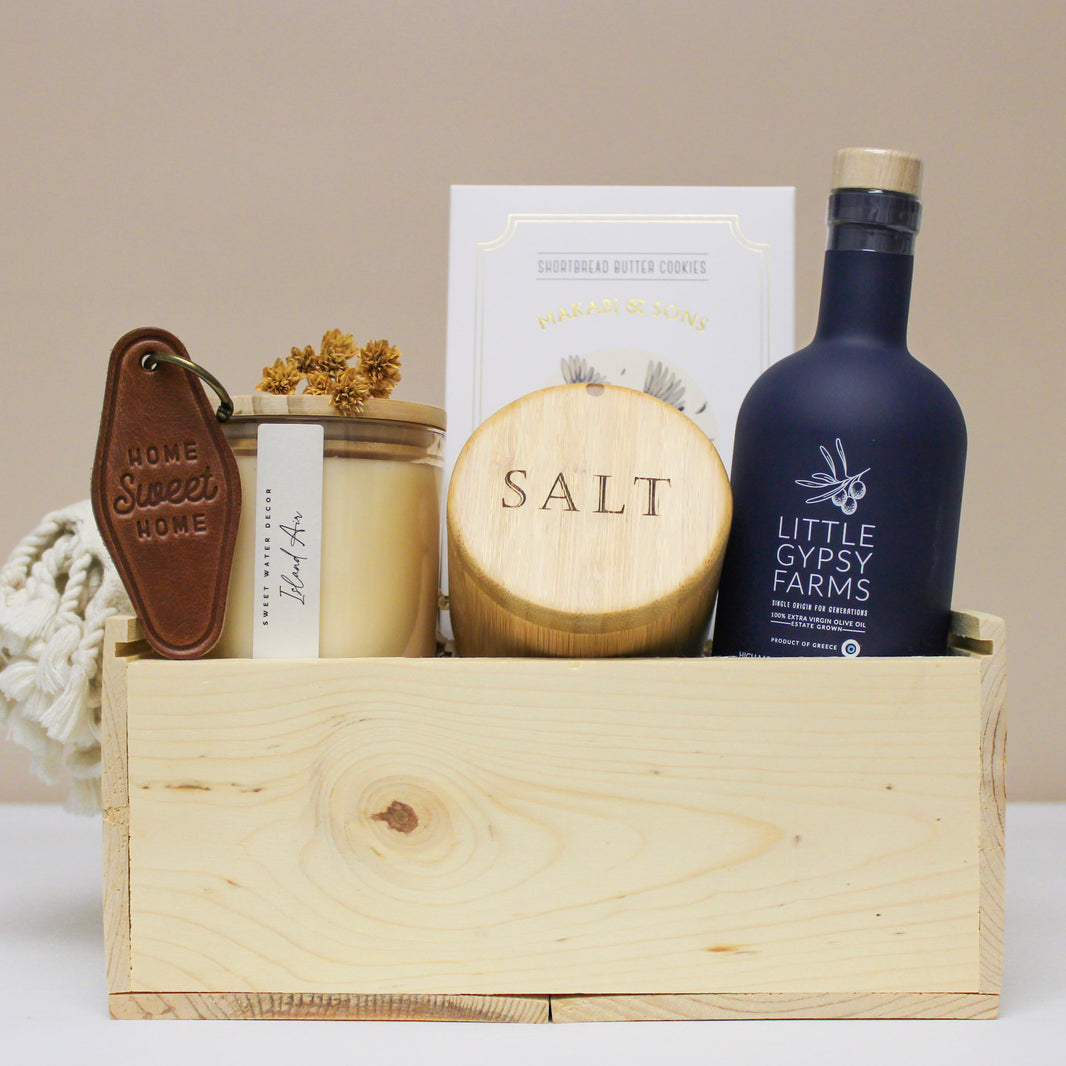 New home luxury gift box in wooden box