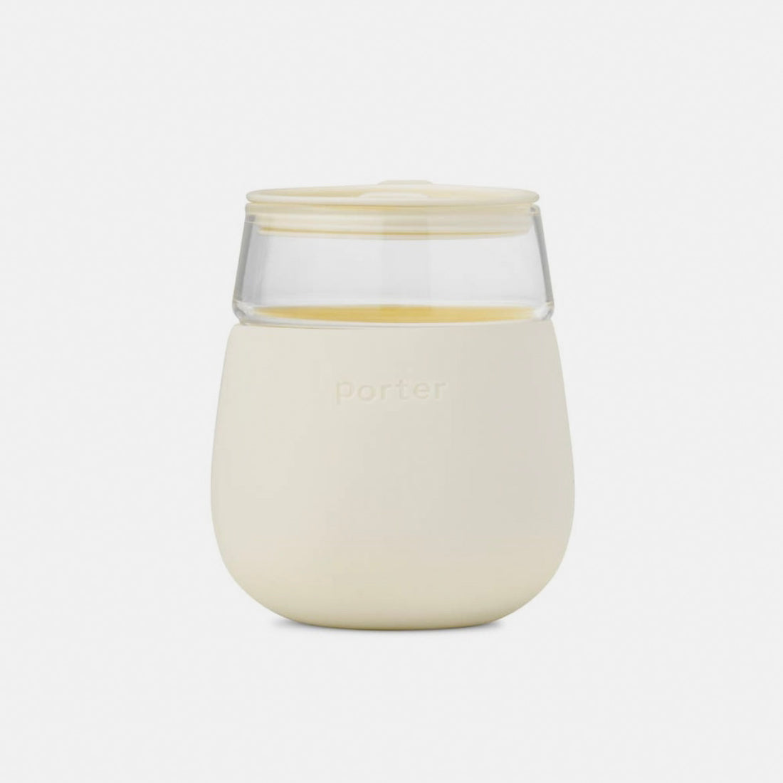 Cream glass travel cup