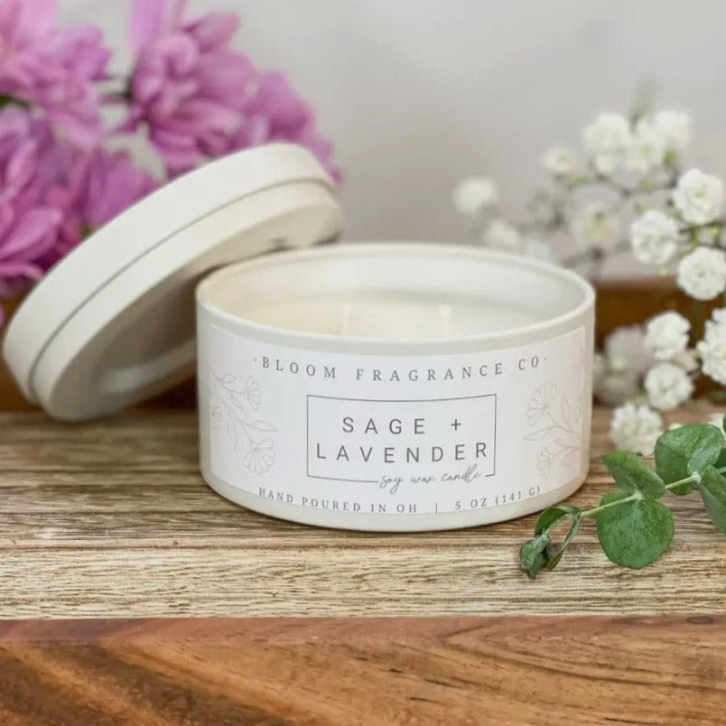 Bloom Fragrance Co. Sage + Lavender Soy Candle