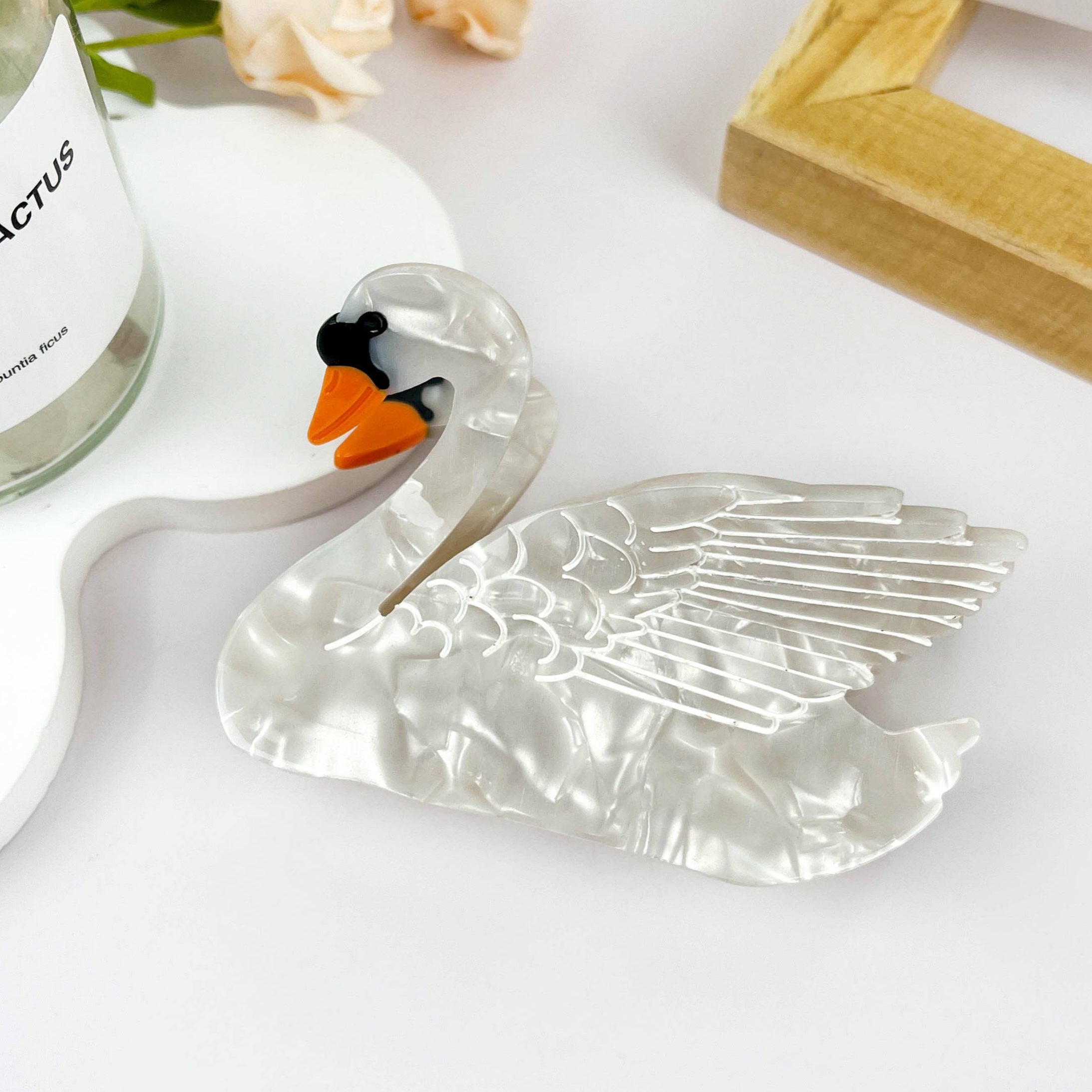 swan hair clip