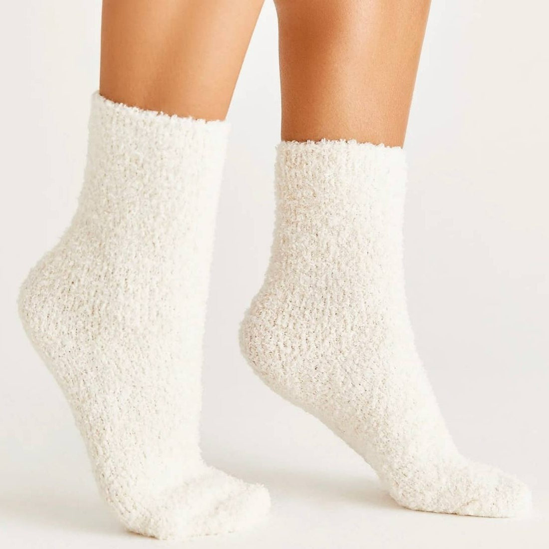 Always Swanky, Cozy Yummy Socks - Creamy White