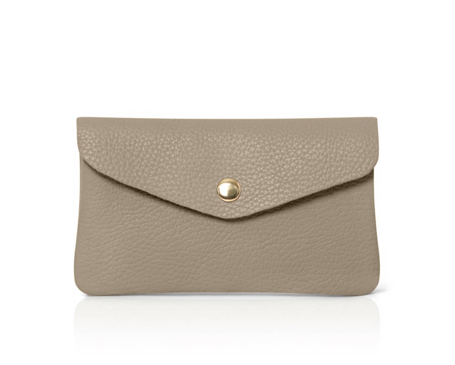 Montte Di Jinne, Genuine Italian Leather Medium Coin and Card Bag-Light Taupe