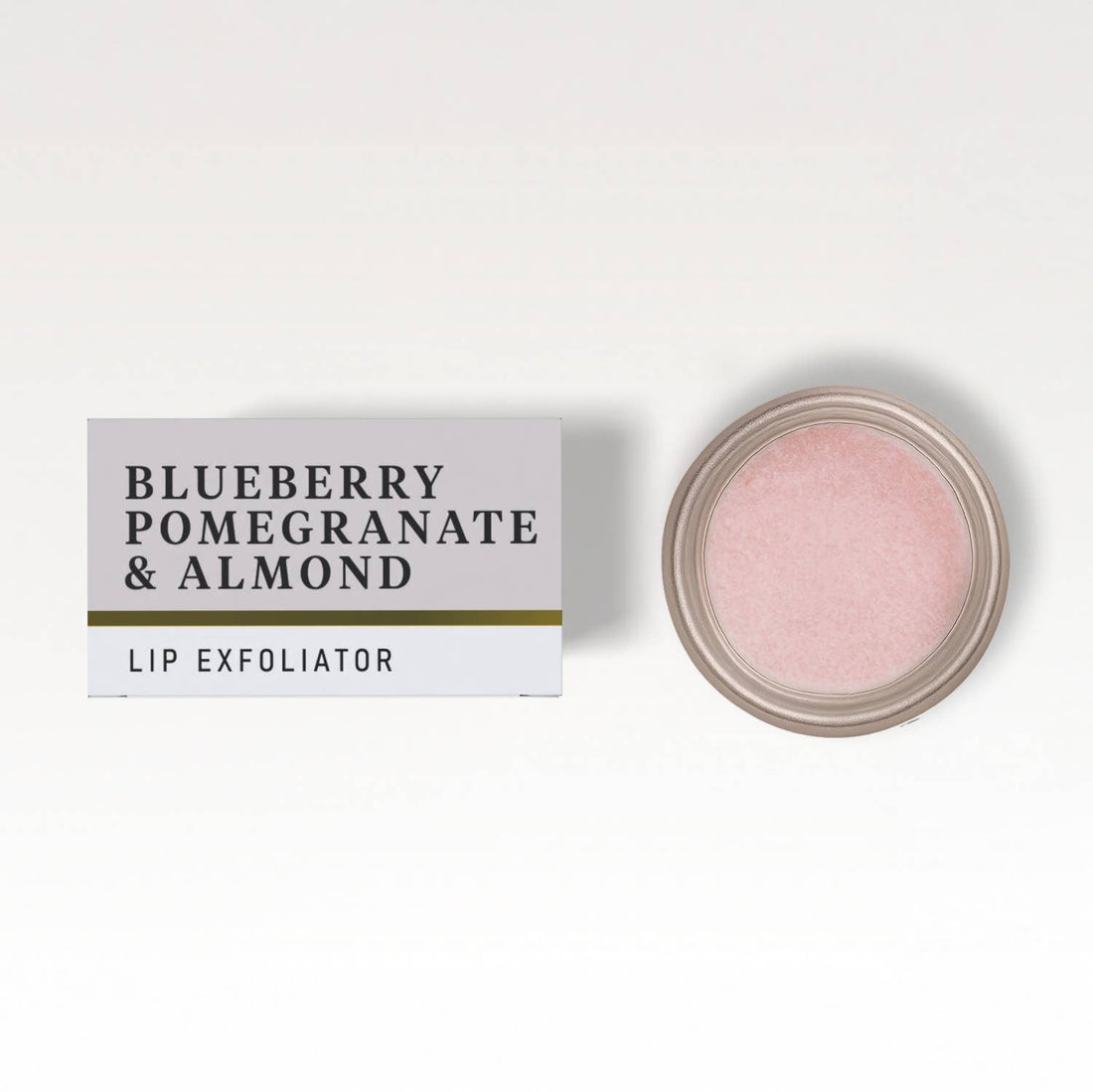 Blueberry, pomegranate and almond lip exfoliator.