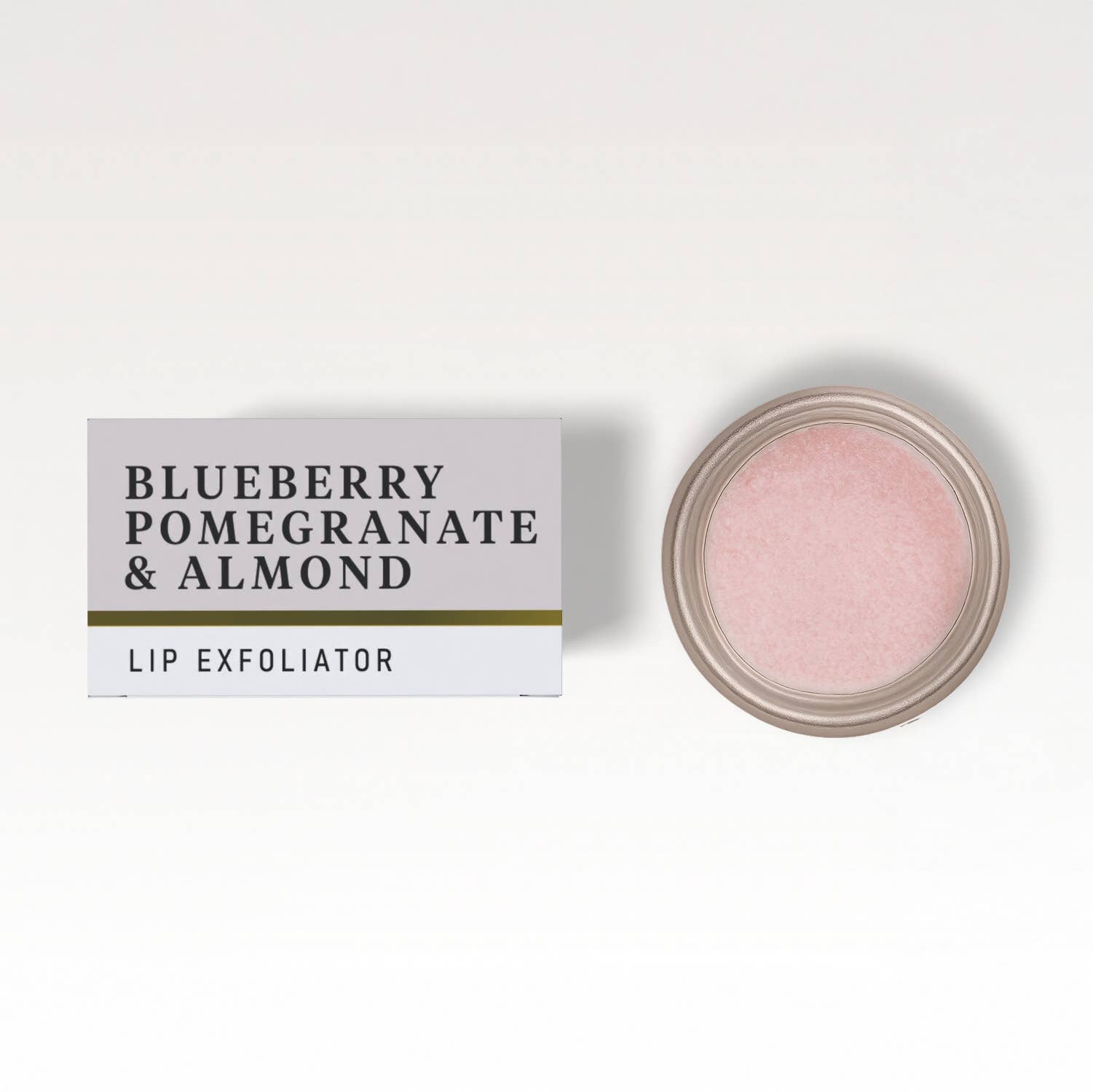 Blueberry, pomegranate and almond lip exfoliator.