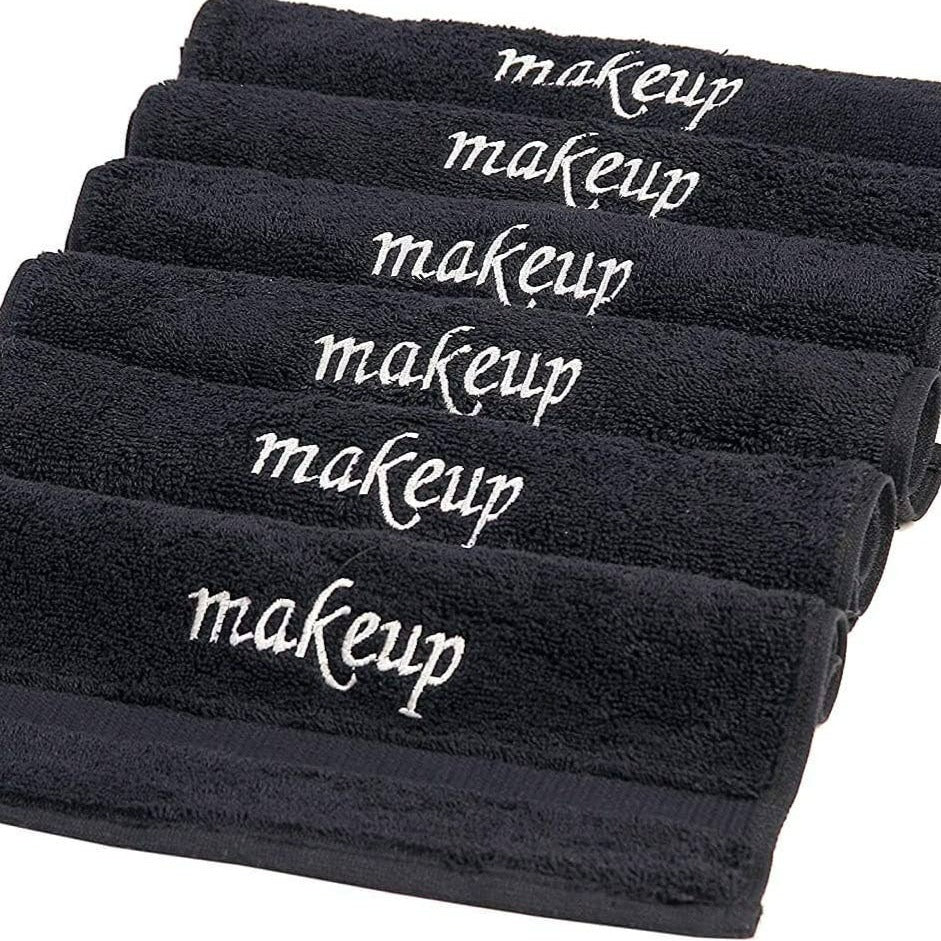 La Hammam, Embroidered Black Makeup Cleaning towel