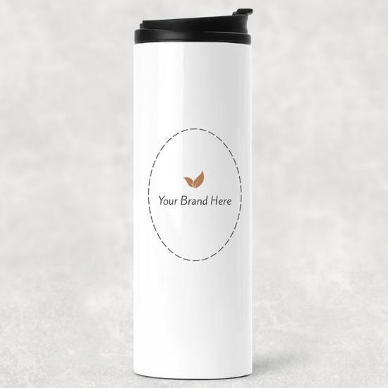 Branded Insulated Tumbler with Black Lid - 16 oz - MeaningFull Gift Lab