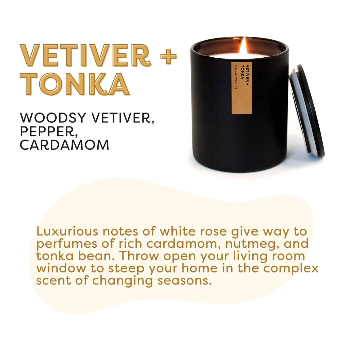 Calyan Wax Co., Vetiver + Tonka - Matte Black Tumbler Soy Candle - MeaningFull Gift Lab