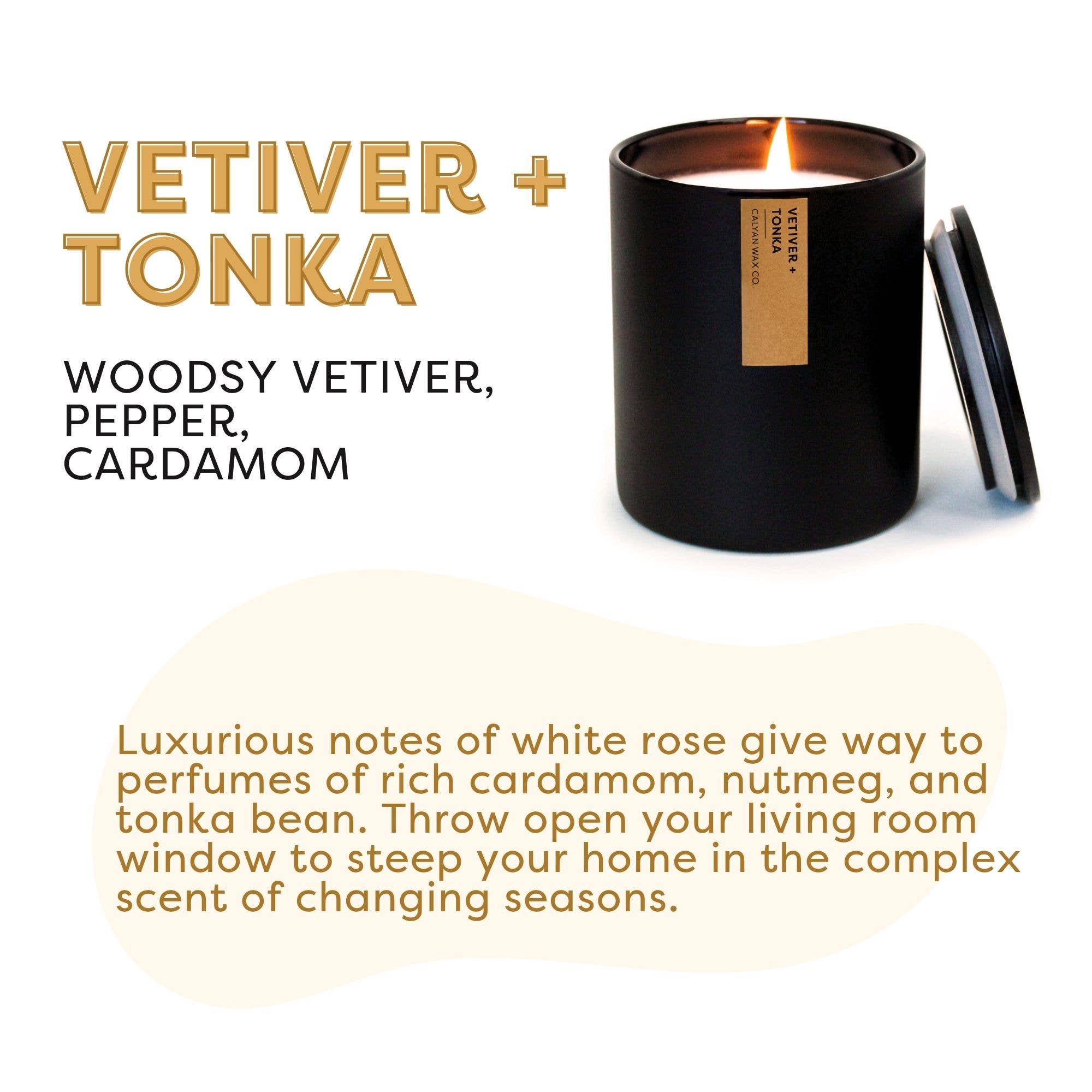 Calyan Wax Co., Vetiver + Tonka - Matte Black Tumbler Soy Candle - MeaningFull Gift Lab
