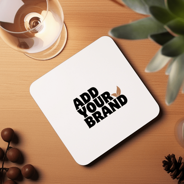Branded Wood Hardboard Coaster - MeaningFull Gift Lab