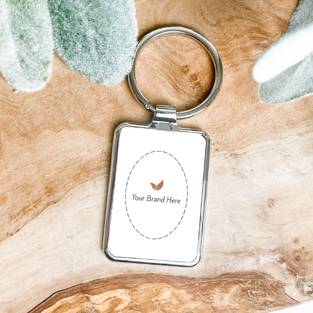 rectangle branded keychain