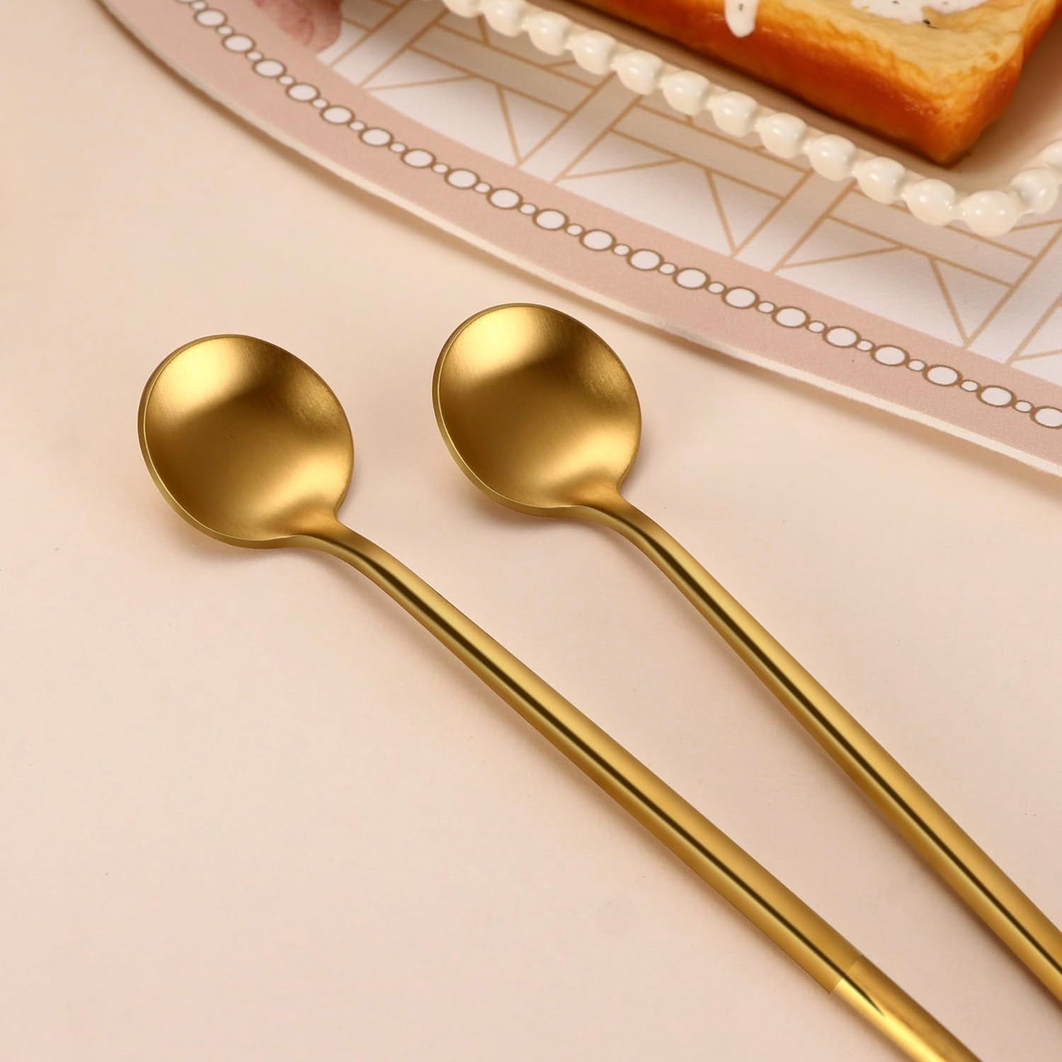 Brushed Gold Stainless Steel Modern Spoon