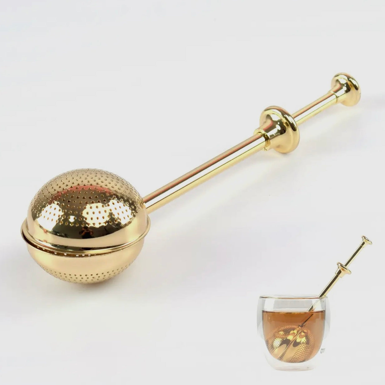 MeaningFull Gift Lab, Gold Stainless Steel Tea Infuser/strainer