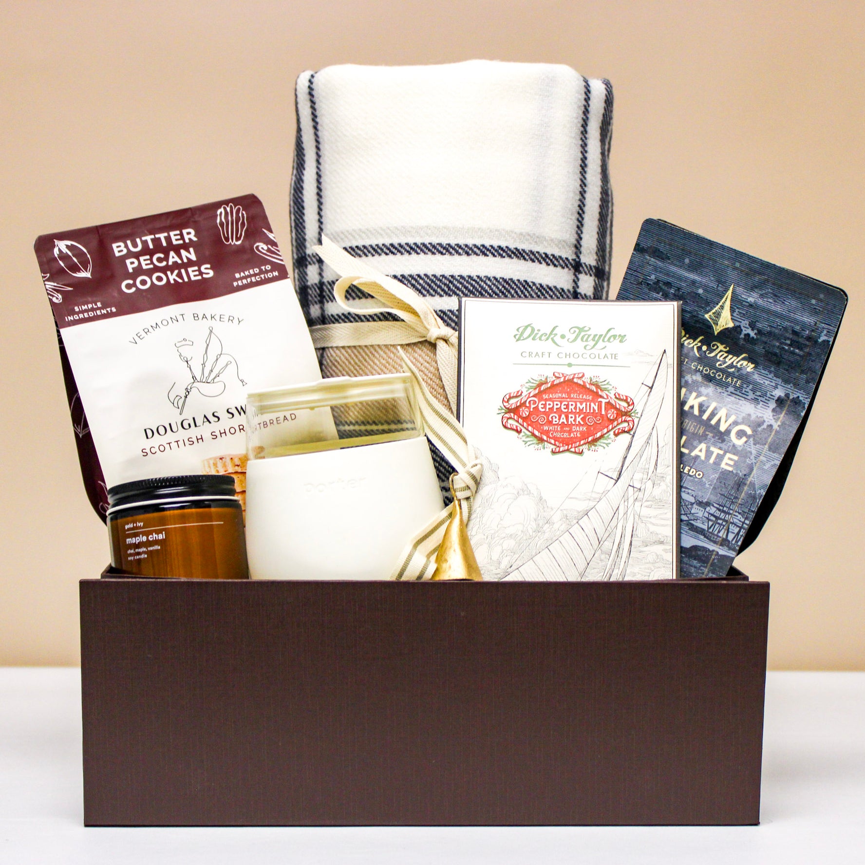 holiday luxury gift box with blanket