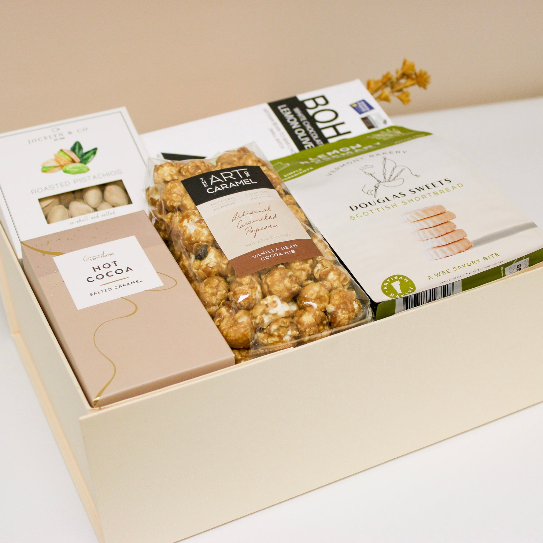 Gourmet luxury gift box for corporate or personal gifting.
