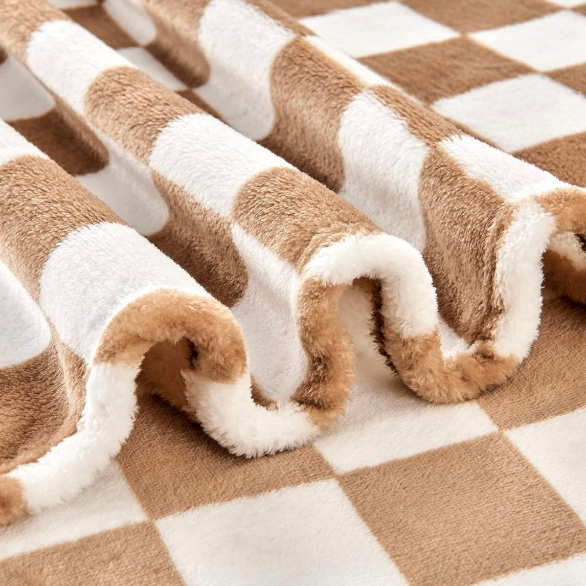 Edenleaf, Checkered cozy blanket - Tan