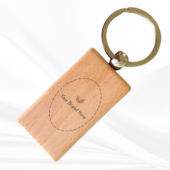Branded wooden keychain
