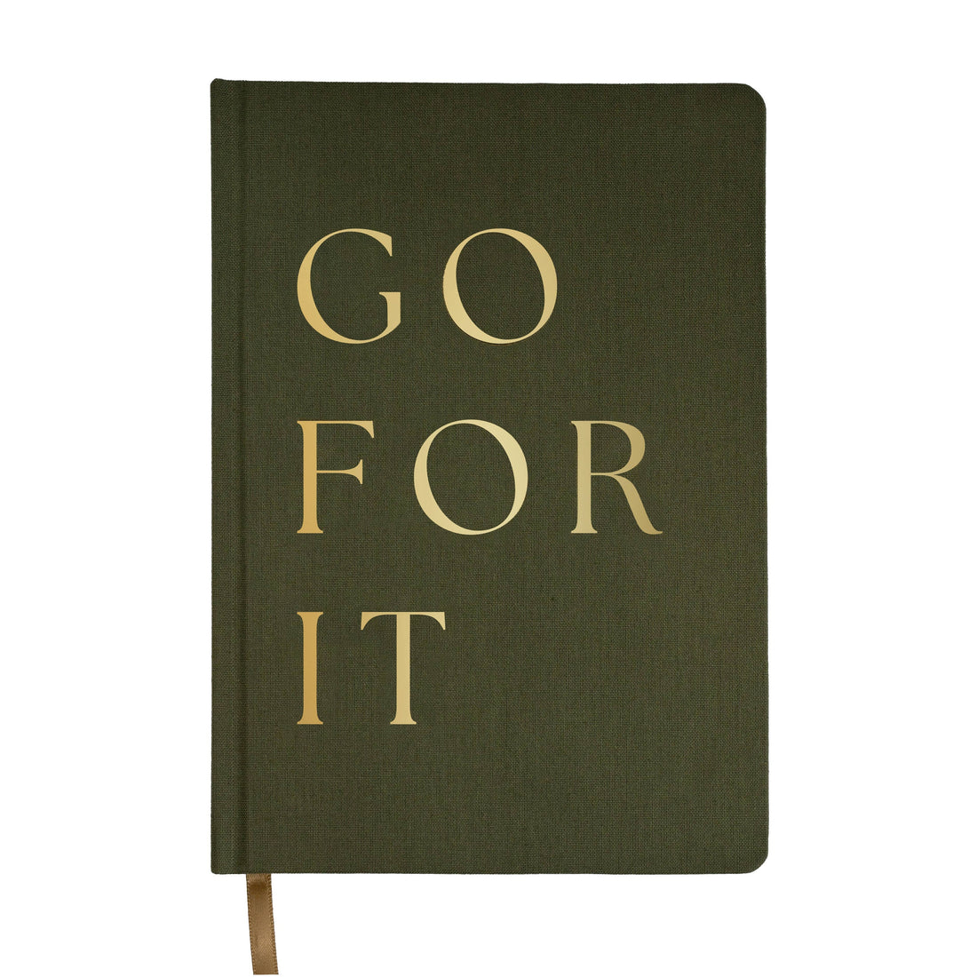 Sweet Water Decor, Go For It Fabric Journal - Olive/Gold